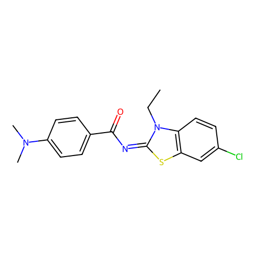 (E)-N-(6-chloro-3-ethylbenzo[d]thiazol-2(3H)-ylidene)-4-(dimethylamino)benzamide structure