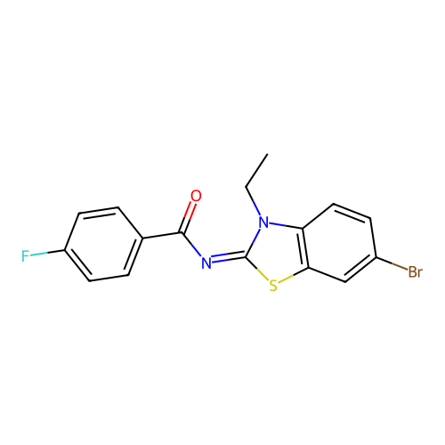 N-(6-bromo-3-ethyl-1,3-benzothiazol-2-ylidene)-4-fluorobenzamide structure