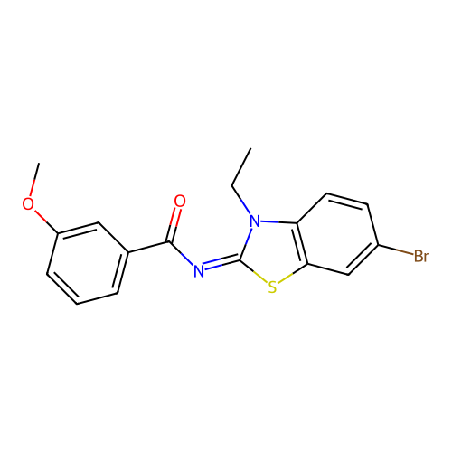 (E)-N-(6-bromo-3-ethylbenzo[d]thiazol-2(3H)-ylidene)-3-methoxybenzamide structure