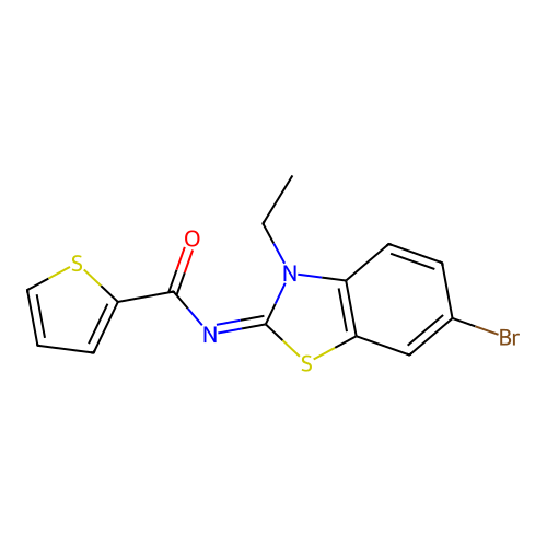 (E)-N-(6-bromo-3-ethylbenzo[d]thiazol-2(3H)-ylidene)thiophene-2-carboxamide structure
