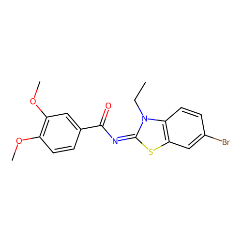 (E)-N-(6-bromo-3-ethylbenzo[d]thiazol-2(3H)-ylidene)-3,4-dimethoxybenzamide structure