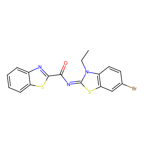 (E)-N-(6-bromo-3-ethylbenzo[d]thiazol-2(3H)-ylidene)benzo[d]thiazole-2-carboxamide structure