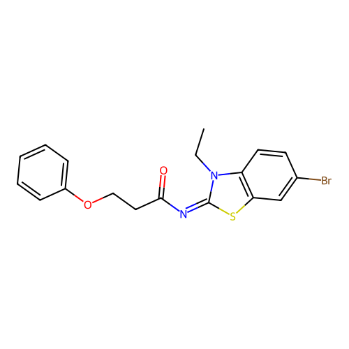(E)-N-(6-bromo-3-ethylbenzo[d]thiazol-2(3H)-ylidene)-3-phenoxypropanamide structure