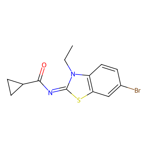 (E)-N-(6-bromo-3-ethylbenzo[d]thiazol-2(3H)-ylidene)cyclopropanecarboxamide structure