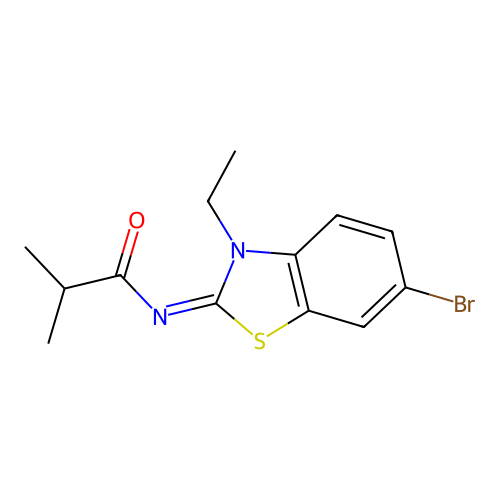 (E)-N-(6-bromo-3-ethylbenzo[d]thiazol-2(3H)-ylidene)isobutyramide structure