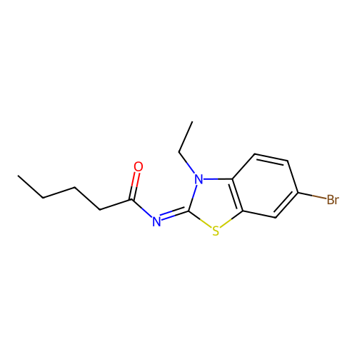 (E)-N-(6-bromo-3-ethylbenzo[d]thiazol-2(3H)-ylidene)pentanamide structure