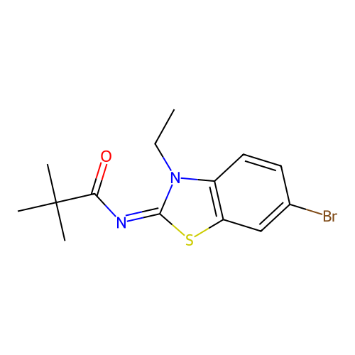 (E)-N-(6-bromo-3-ethylbenzo[d]thiazol-2(3H)-ylidene)pivalamide structure