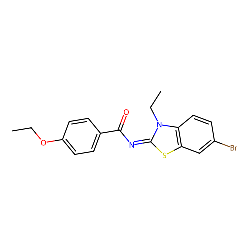 N-(6-bromo-3-ethyl-1,3-benzothiazol-2-ylidene)-4-ethoxybenzamide structure
