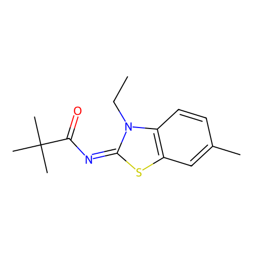 (E)-N-(3-ethyl-6-methylbenzo[d]thiazol-2(3H)-ylidene)pivalamide structure