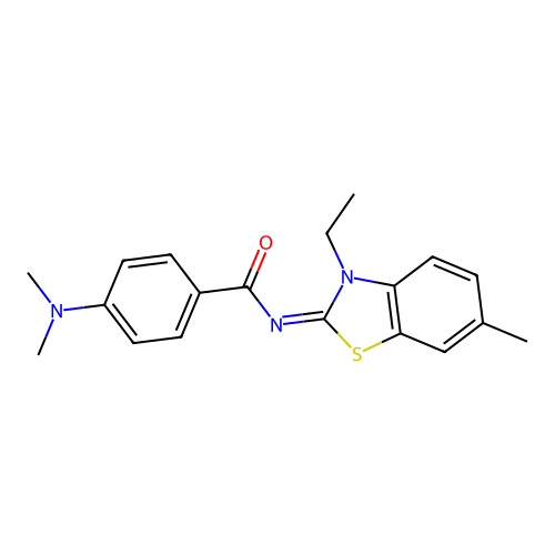 (E)-4-(dimethylamino)-N-(3-ethyl-6-methylbenzo[d]thiazol-2(3H)-ylidene)benzamide structure