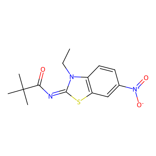 (E)-N-(3-ethyl-6-nitrobenzo[d]thiazol-2(3H)-ylidene)pivalamide structure