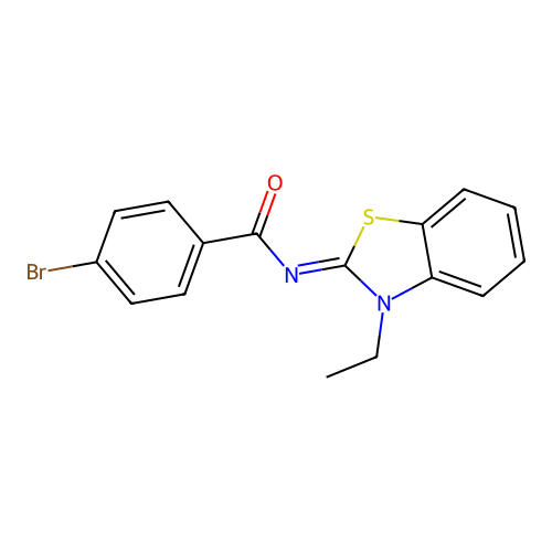 4-bromo-N-(3-ethyl-1,3-benzothiazol-2-ylidene)benzamide structure