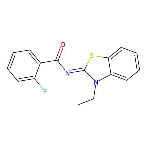 N-(3-ethyl-1,3-benzothiazol-2-ylidene)-2-fluorobenzamide structure