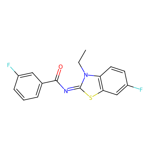(E)-N-(3-ethyl-6-fluorobenzo[d]thiazol-2(3H)-ylidene)-3-fluorobenzamide structure
