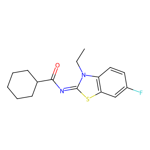 (E)-N-(3-ethyl-6-fluorobenzo[d]thiazol-2(3H)-ylidene)cyclohexanecarboxamide structure