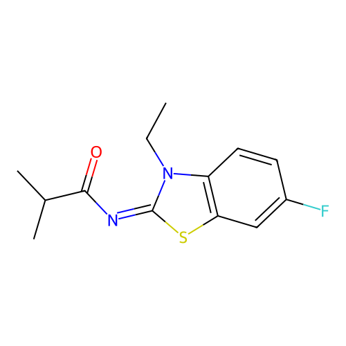 (E)-N-(3-ethyl-6-fluorobenzo[d]thiazol-2(3H)-ylidene)isobutyramide structure