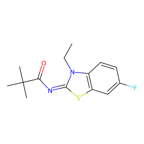 (E)-N-(3-ethyl-6-fluorobenzo[d]thiazol-2(3H)-ylidene)pivalamide structure