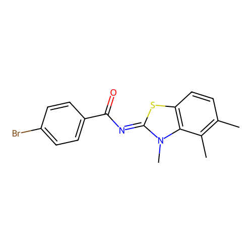 (E)-4-bromo-N-(3,4,5-trimethylbenzo[d]thiazol-2(3H)-ylidene)benzamide structure