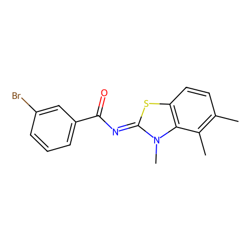 (E)-3-bromo-N-(3,4,5-trimethylbenzo[d]thiazol-2(3H)-ylidene)benzamide structure