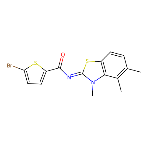 (E)-5-bromo-N-(3,4,5-trimethylbenzo[d]thiazol-2(3H)-ylidene)thiophene-2-carboxamide structure