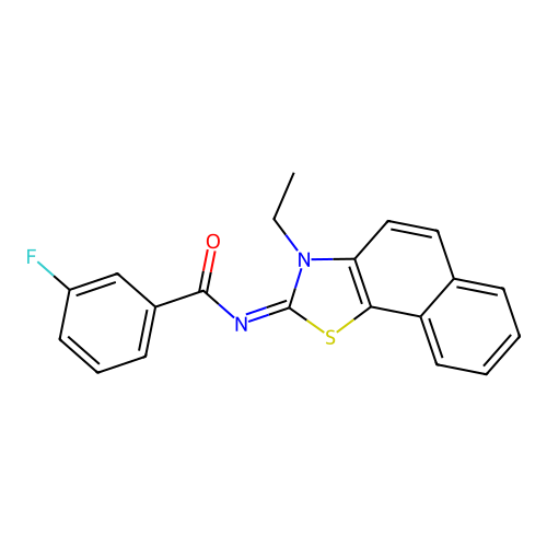 N-(3-ethylbenzo[g][1,3]benzothiazol-2-ylidene)-3-fluorobenzamide structure
