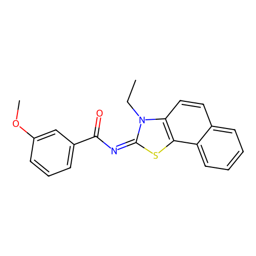 N-(3-ethylbenzo[g][1,3]benzothiazol-2-ylidene)-3-methoxybenzamide structure
