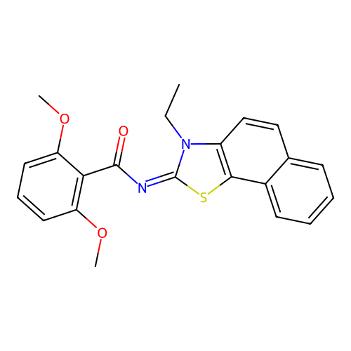 N-(3-ethylbenzo[g][1,3]benzothiazol-2-ylidene)-2,6-dimethoxybenzamide structure
