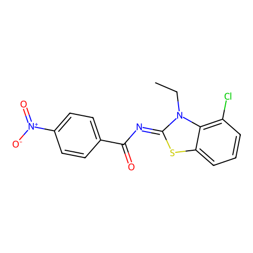 N-(4-chloro-3-ethyl-1,3-benzothiazol-2-ylidene)-4-nitrobenzamide structure
