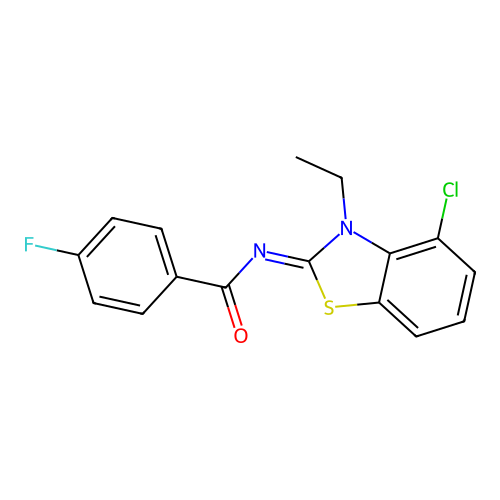 (E)-N-(4-chloro-3-ethylbenzo[d]thiazol-2(3H)-ylidene)-4-fluorobenzamide structure