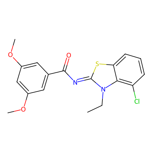 (E)-N-(4-chloro-3-ethylbenzo[d]thiazol-2(3H)-ylidene)-3,5-dimethoxybenzamide structure