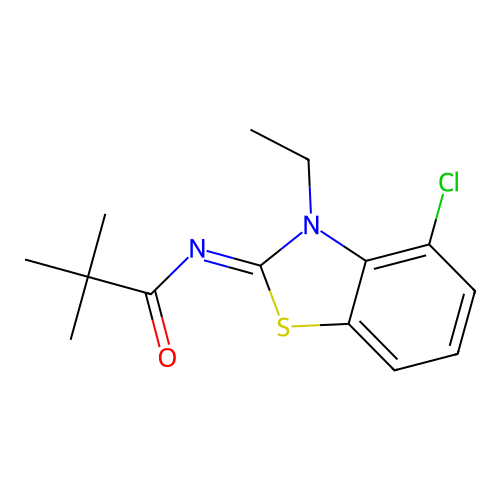 (E)-N-(4-chloro-3-ethylbenzo[d]thiazol-2(3H)-ylidene)pivalamide structure