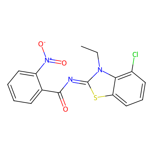 (E)-N-(4-chloro-3-ethylbenzo[d]thiazol-2(3H)-ylidene)-2-nitrobenzamide structure