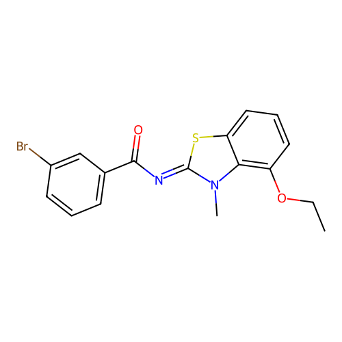 3-bromo-N-(4-ethoxy-3-methyl-1,3-benzothiazol-2-ylidene)benzamide structure