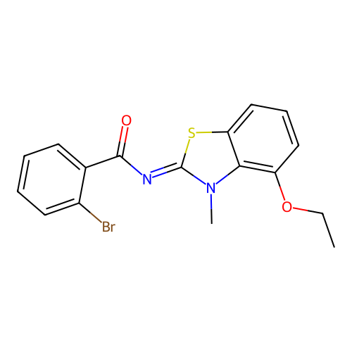 2-bromo-N-(4-ethoxy-3-methyl-1,3-benzothiazol-2-ylidene)benzamide structure