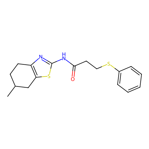 N-(6-methyl-4,5,6,7-tetrahydrobenzo[d]thiazol-2-yl)-3-(phenylthio)propanamide structure