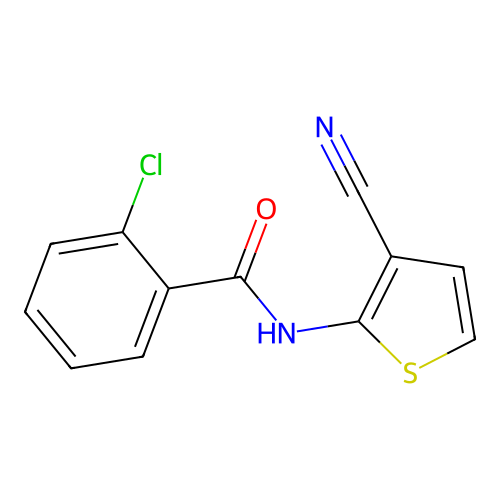 2-chloro-N-(3-cyanothiophen-2-yl)benzamide structure
