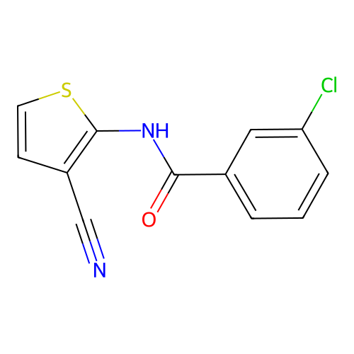 3-chloro-N-(3-cyanothiophen-2-yl)benzamide structure