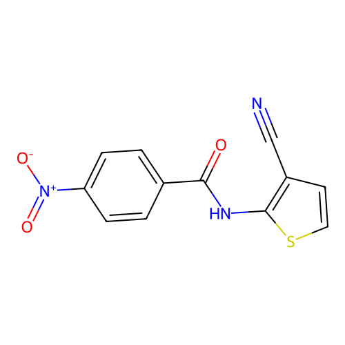 N-(3-cyanothiophen-2-yl)-4-nitrobenzamide structure