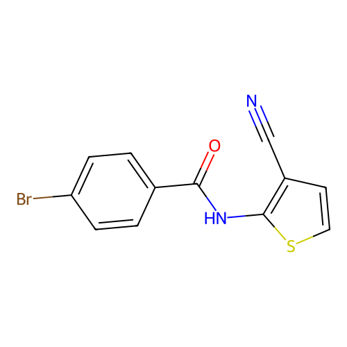 4-bromo-N-(3-cyanothiophen-2-yl)benzamide structure