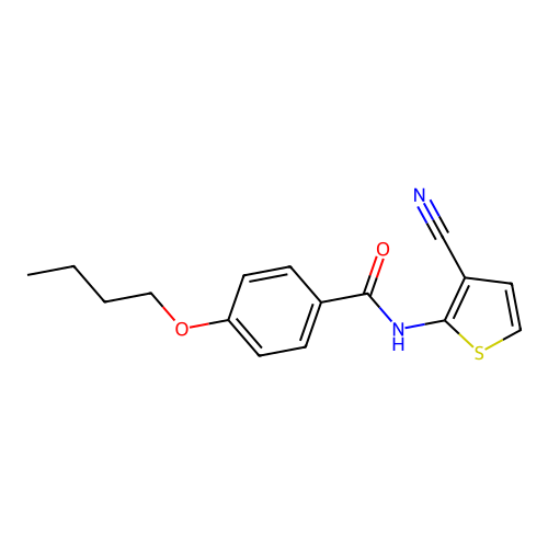 4-butoxy-N-(3-cyanothiophen-2-yl)benzamide structure