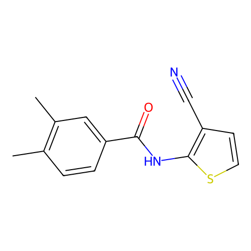 N-(3-cyanothiophen-2-yl)-3,4-dimethylbenzamide structure