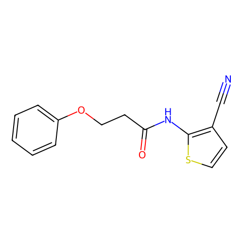 N-(3-cyanothiophen-2-yl)-3-phenoxypropanamide structure