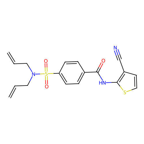 N-(3-cyanothiophen-2-yl)-4-(N,N-diallylsulfamoyl)benzamide structure