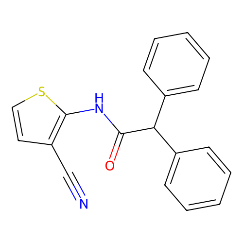 N-(3-cyanothiophen-2-yl)-2,2-diphenylacetamide structure