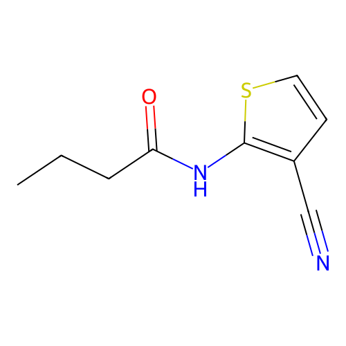 N-(3-cyanothiophen-2-yl)butanamide structure