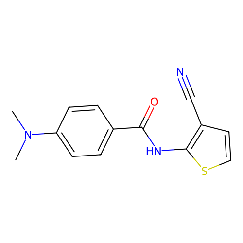 N-(3-cyanothiophen-2-yl)-4-(dimethylamino)benzamide structure