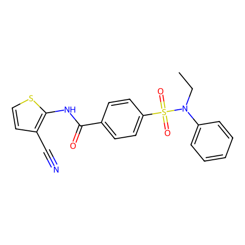 N-(3-cyanothiophen-2-yl)-4-[ethyl(phenyl)sulfamoyl]benzamide structure