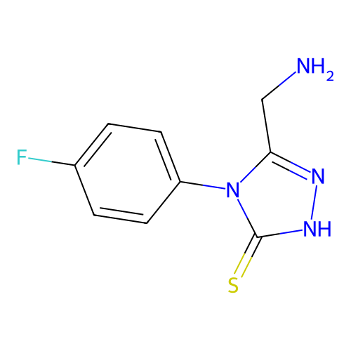3-(aminomethyl)-4-(4-fluorophenyl)-1H-1,2,4-triazole-5-thione structure