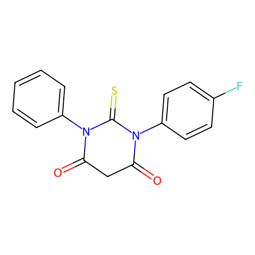 1-(4-Fluorophenyl)-3-phenyl-2-sulfanylidene-1,3-diazinane-4,6-dione structure