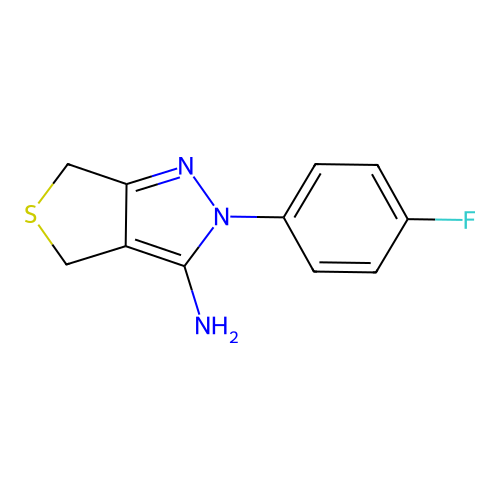 2-(4-fluorophenyl)-2,6-dihydro-4H-thieno[3,4-c]pyrazol-3-amine structure